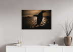 90 x 60 cm, Impression Fine Art sur support rigide - mat Manchot Adélie et coucher de soleil