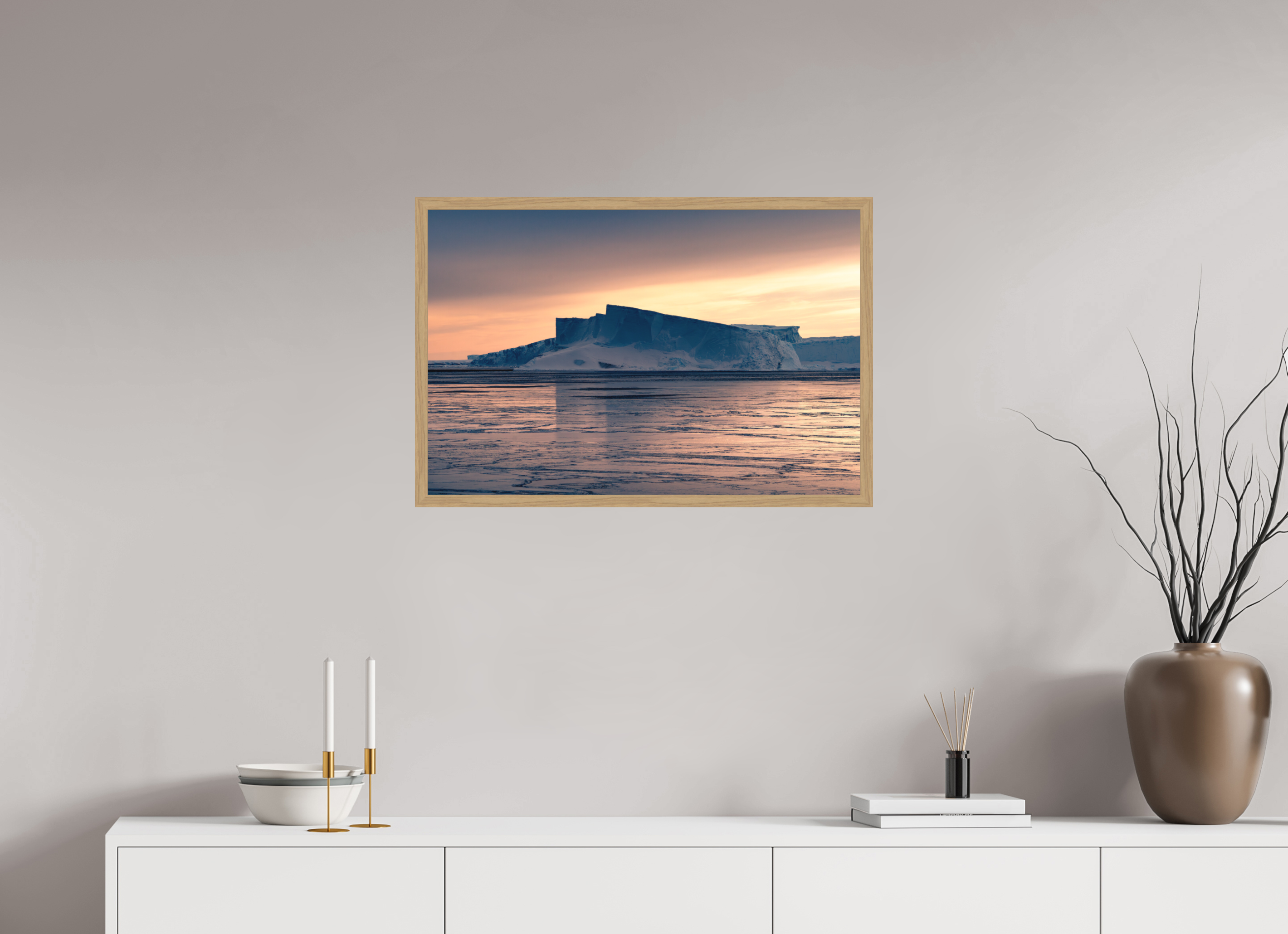 75 x 50 cm, Impression Fine Art encadrée en chêne naturel - mat L'impermanente majestuosité