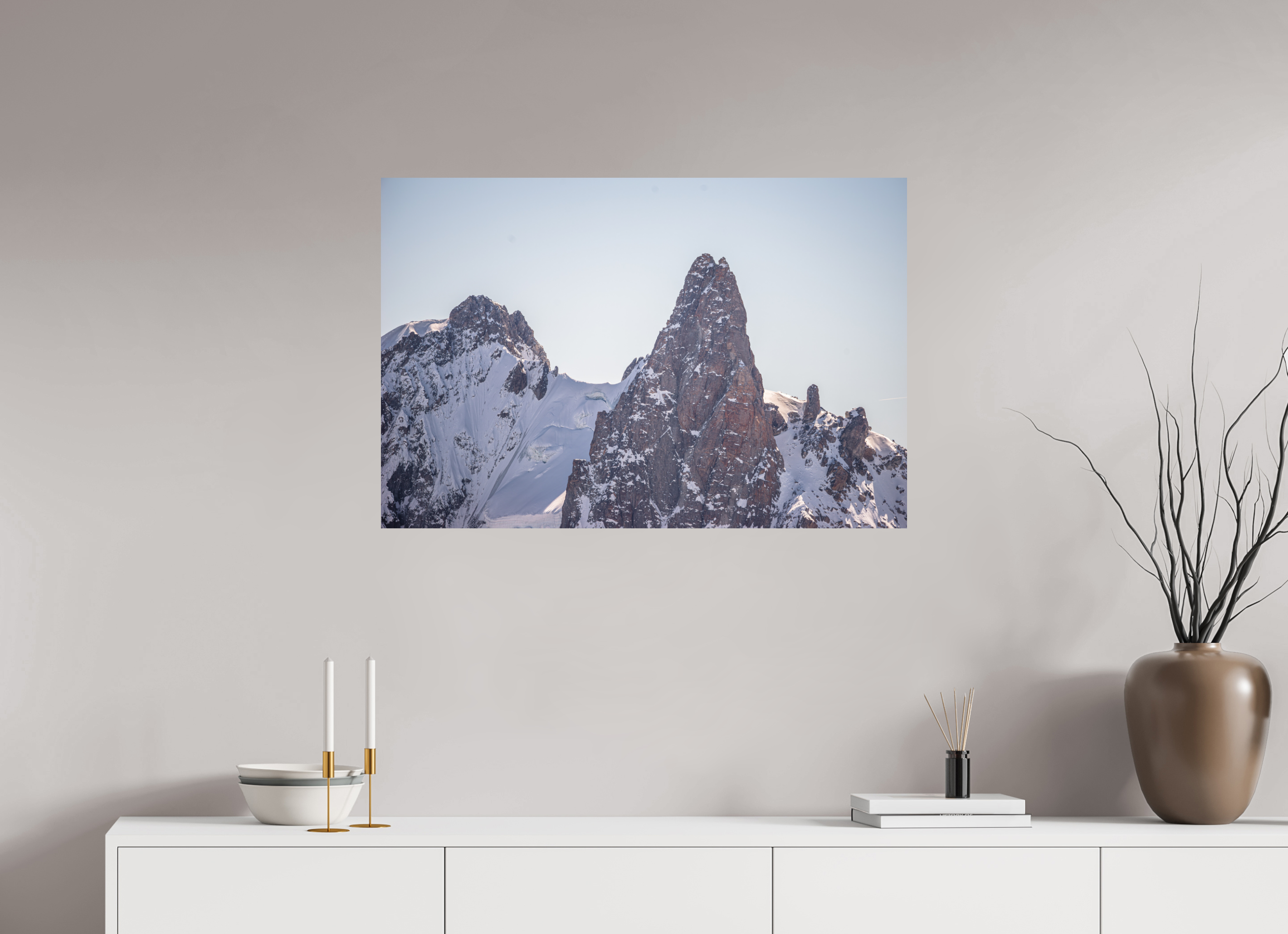 90 x 60 cm, Impression Fine Art sur support rigide - mat La Dent du Géant