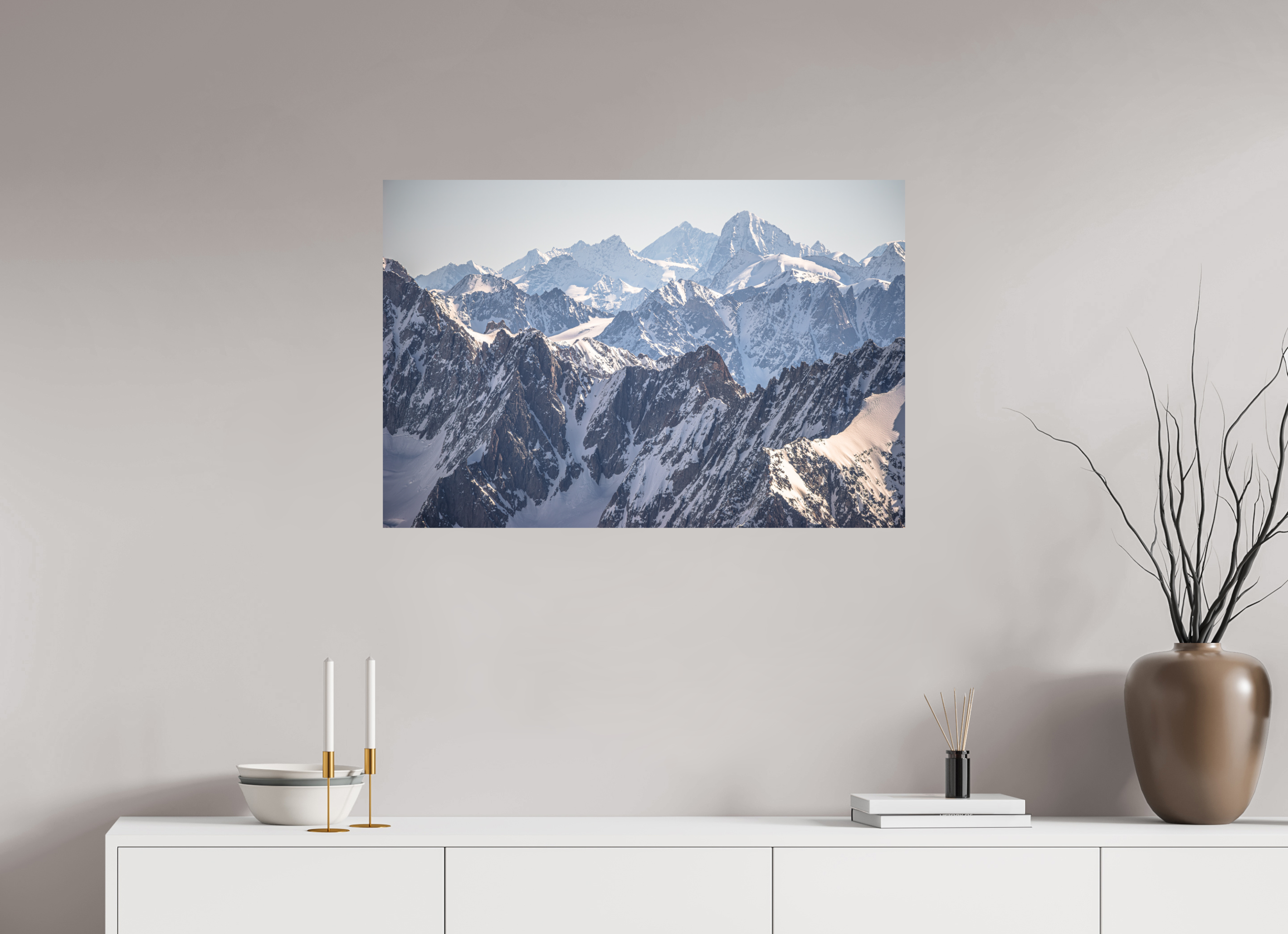 90 x 60 cm, Tirage photo - satiné Dom des Mischabels et Dent Blanche