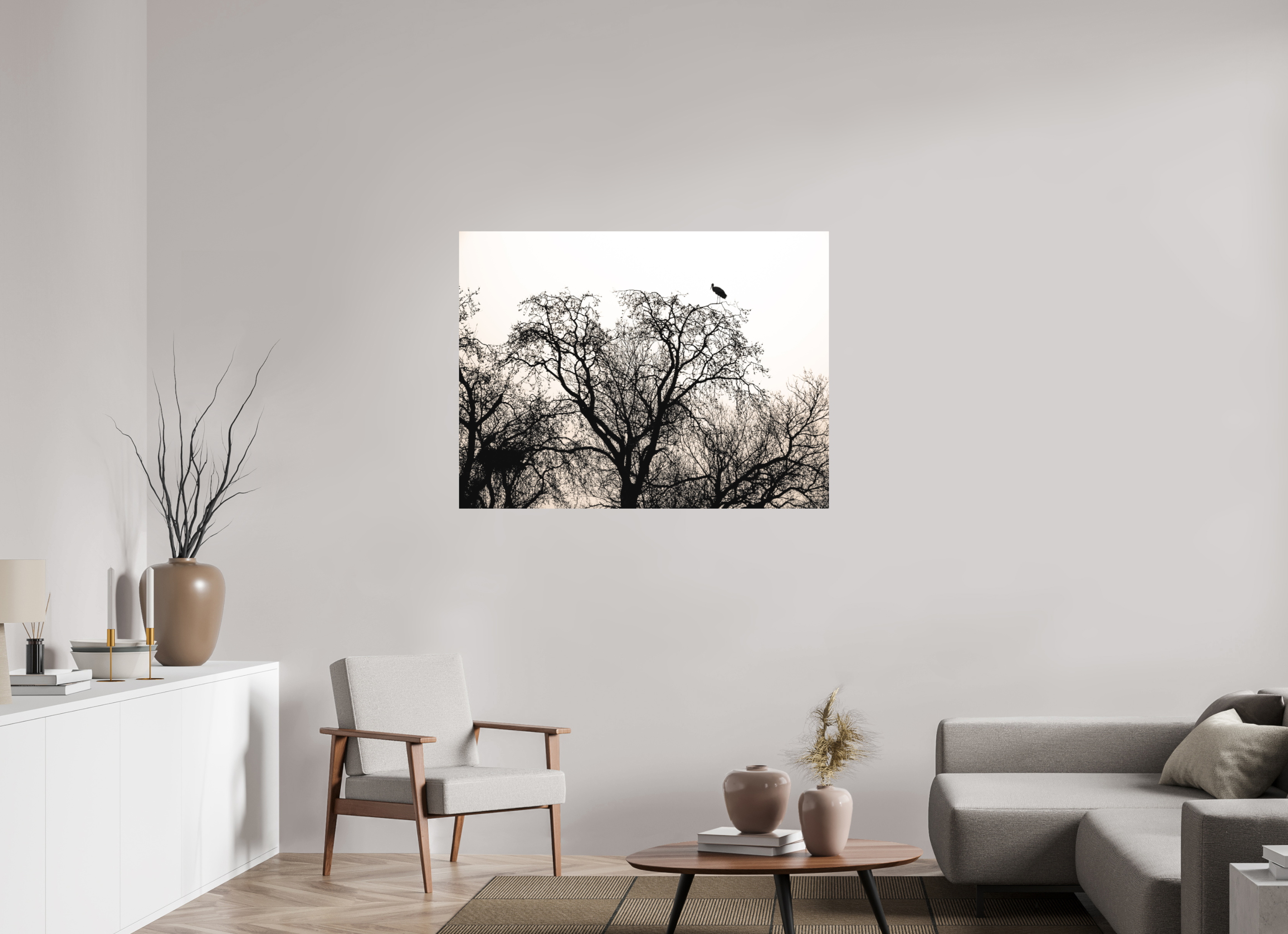 120 x 90 cm, Tirage photo - satiné grues VI