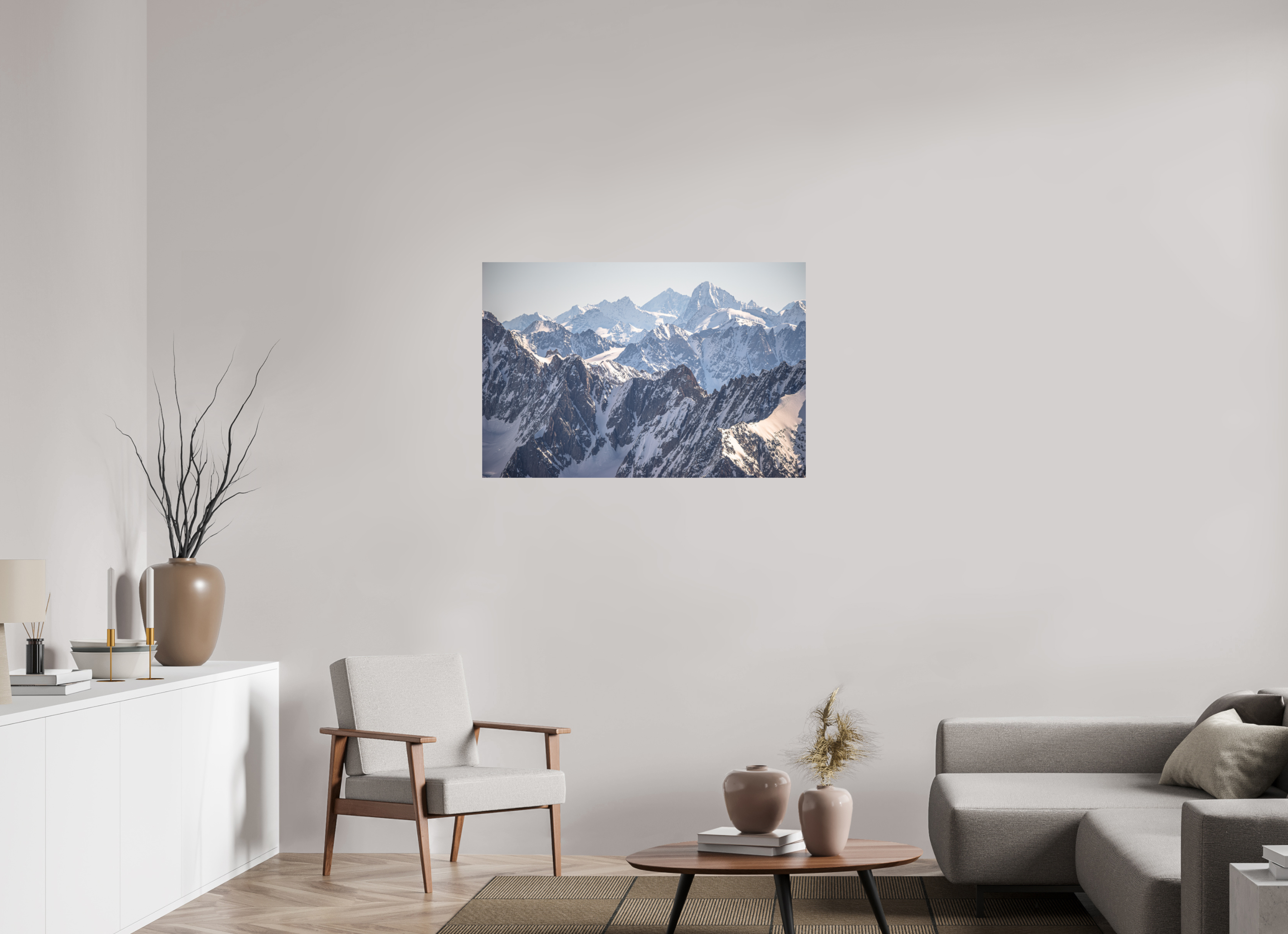 105 x 70 cm, Tirage photo - satiné Dom des Mischabels et Dent Blanche