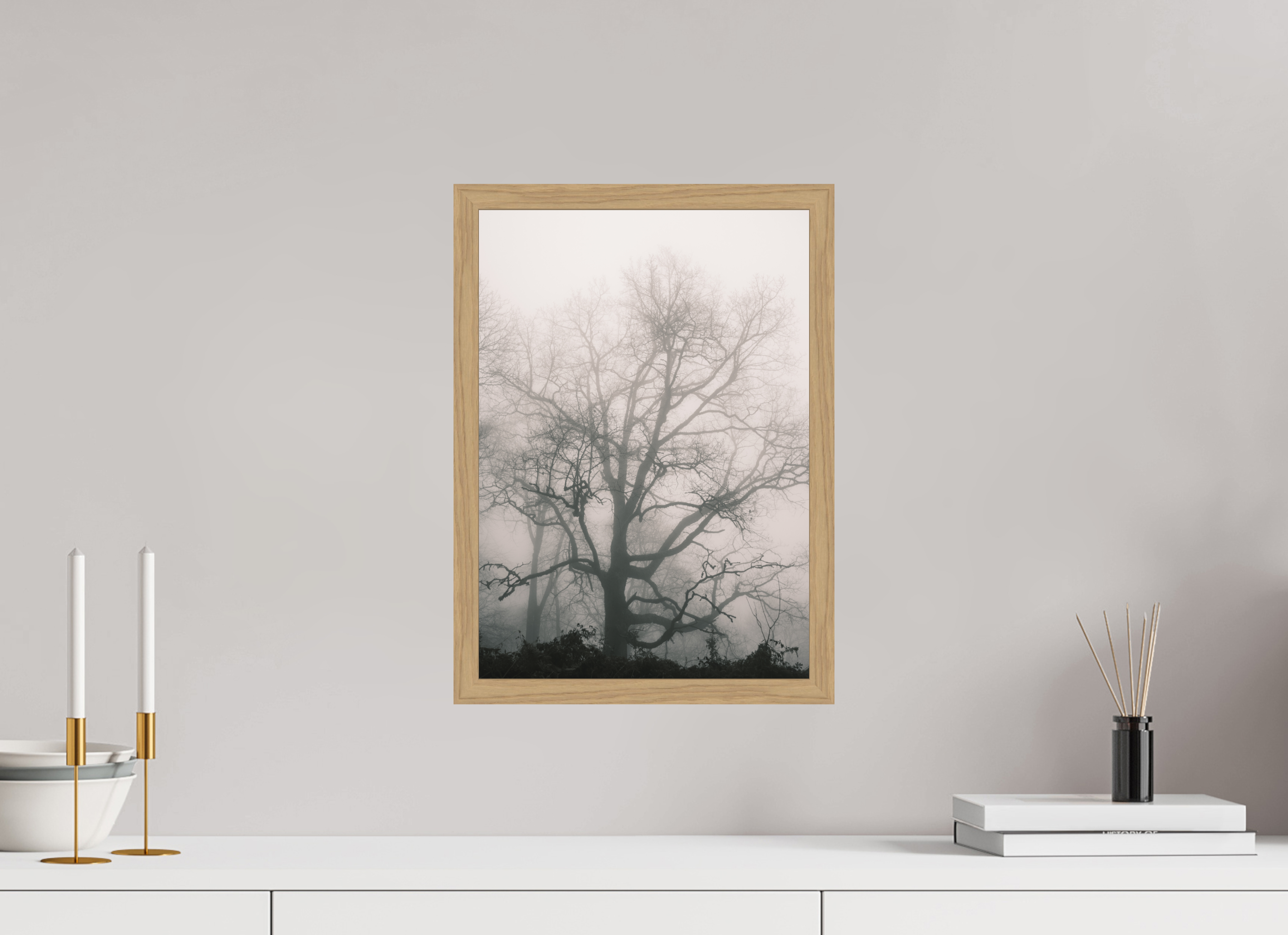 30 x 41,9 cm, Impression Fine Art encadrée en chêne naturel - mat Hêtre