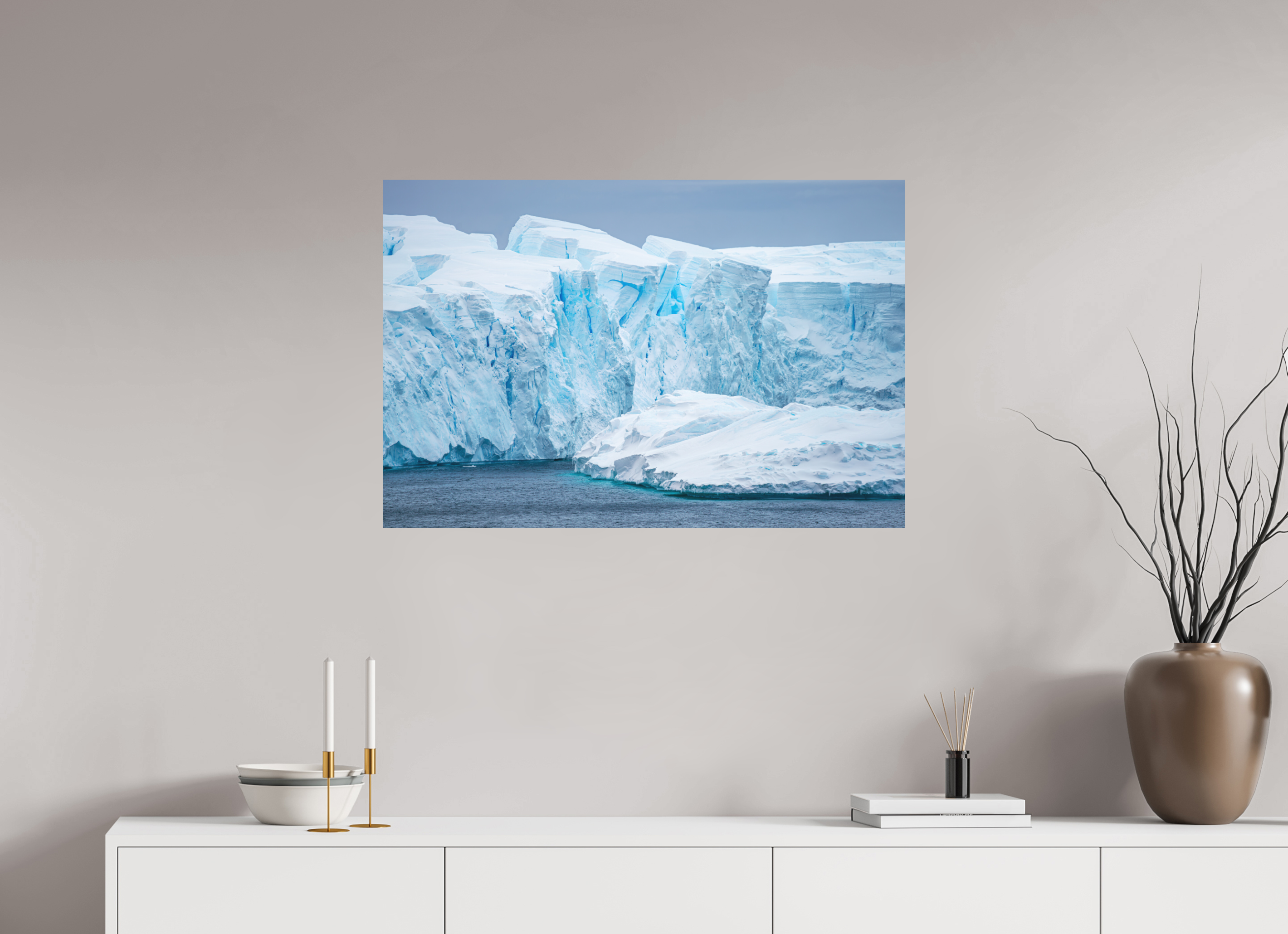 90 x 60 cm, Impression Fine Art - mat Falaise de glace