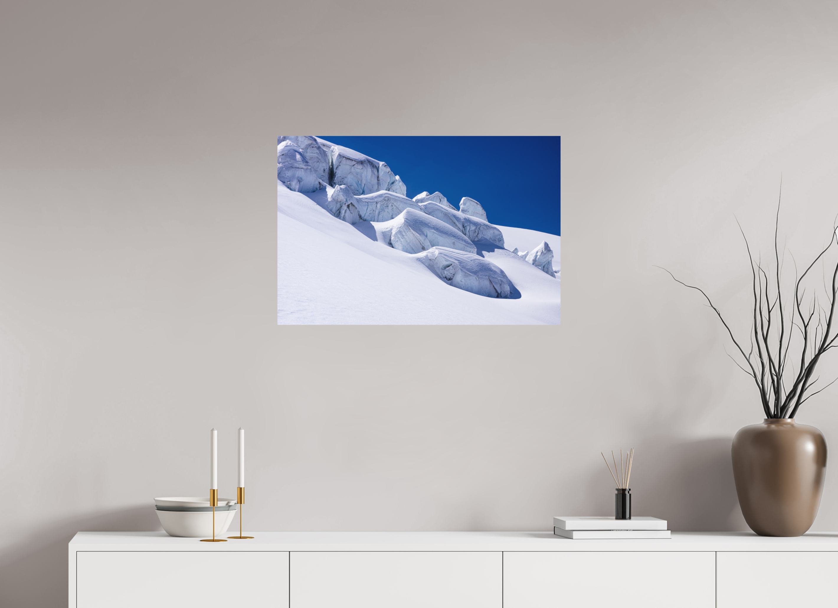 75 x 50 cm, Impression Fine Art - mat Séracs du glacier de la Dent Blanche