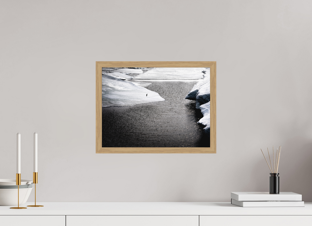 40 x 30 cm, Impression Fine Art encadrée en chêne naturel - mat Retour de pêche