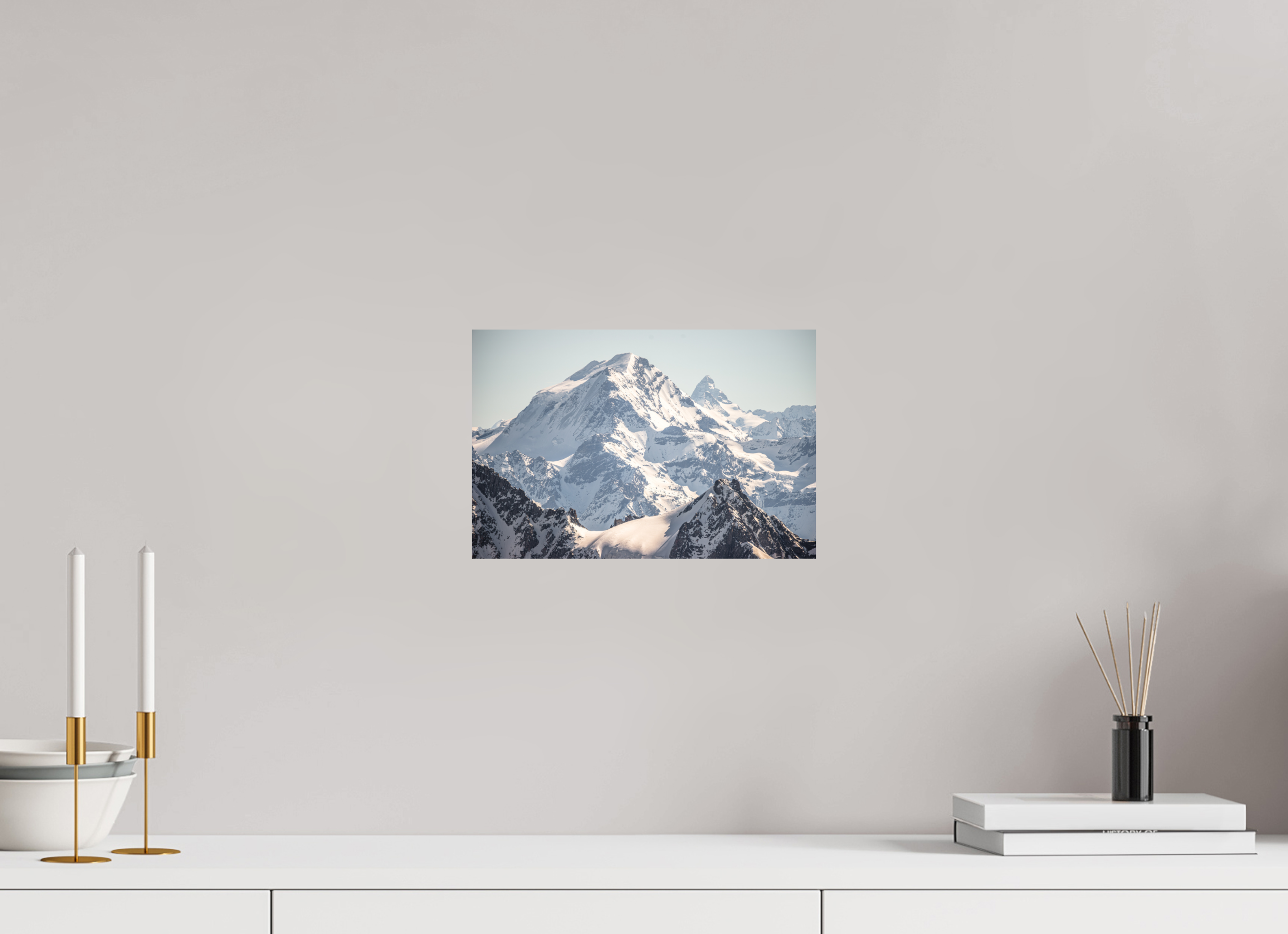 30 x 20 cm, Impression Fine Art sur support rigide - mat Grand Combin et Cervin