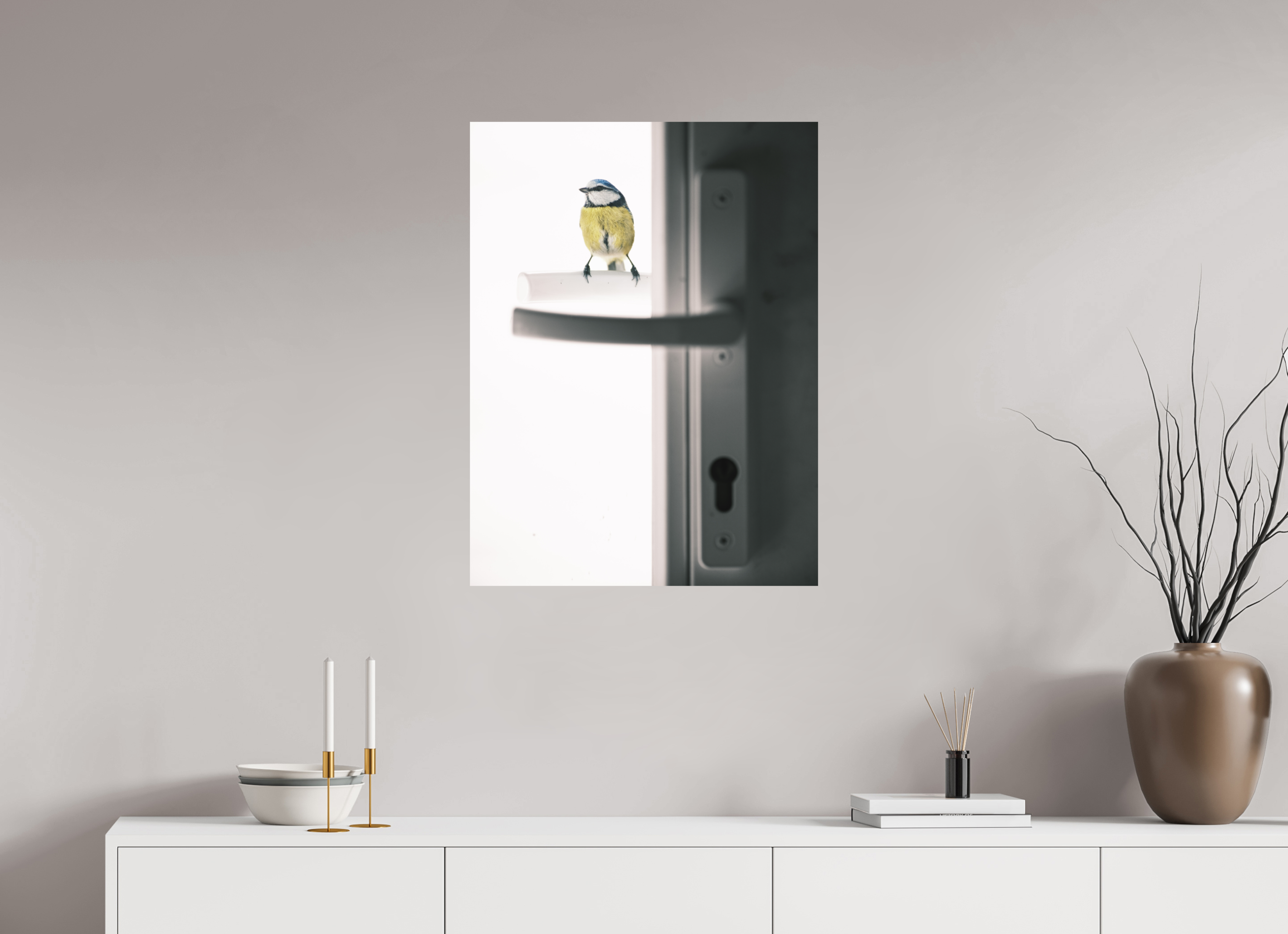 60 x 80 cm, Impression Fine Art - mat mésange bleue