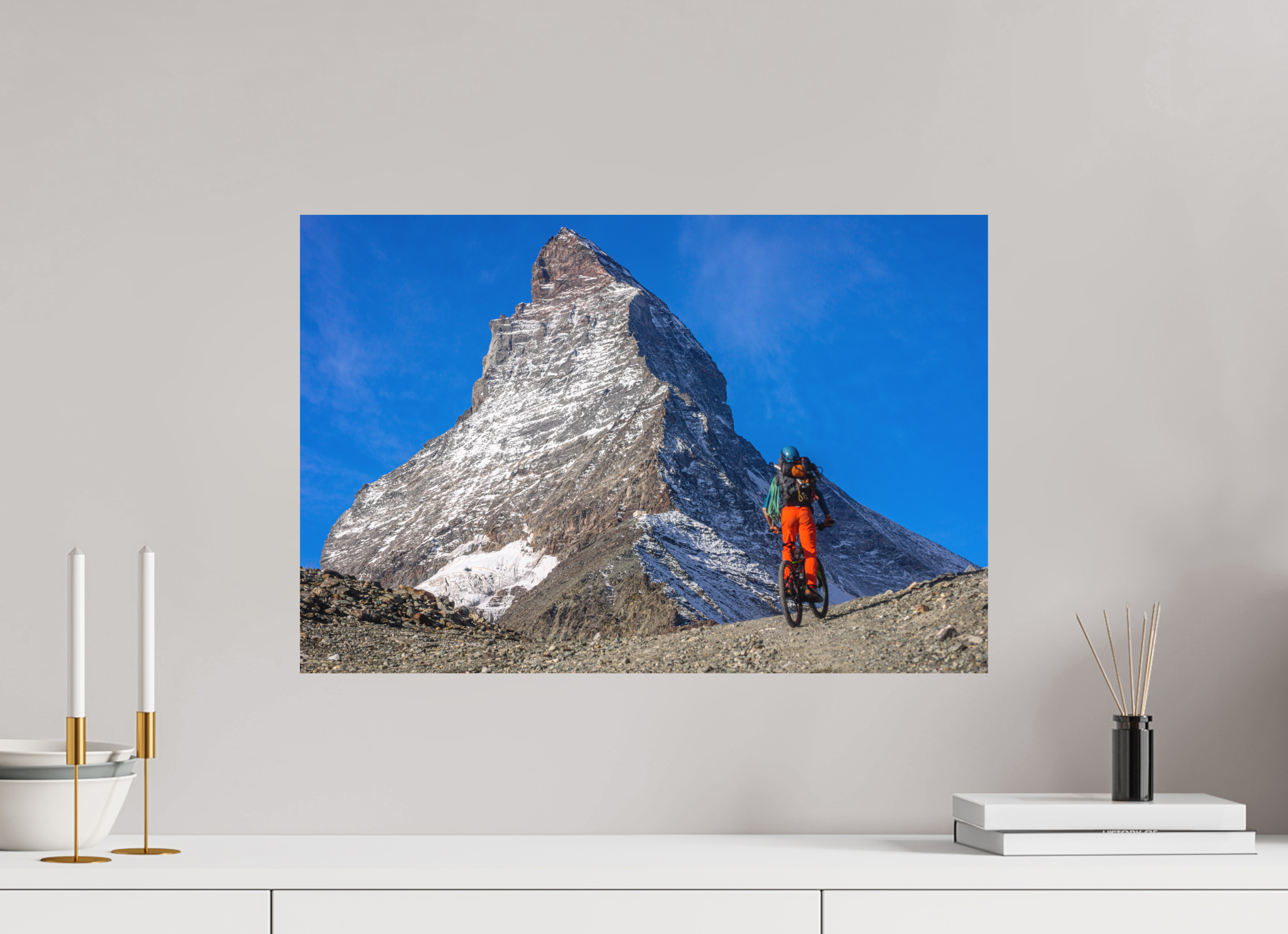 60 x 40 cm, Impression Fine Art sur support rigide - mat A l'assaut du Cervin