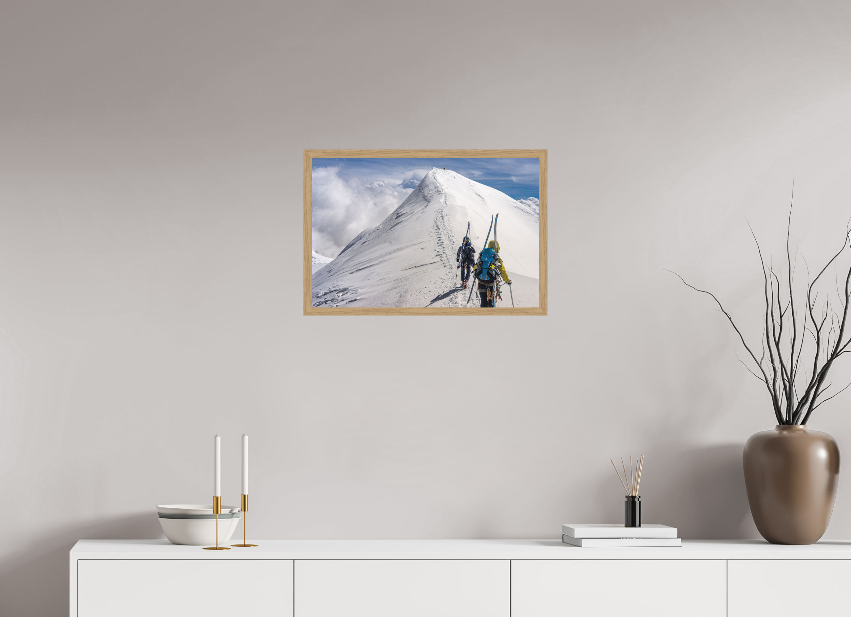 60 x 40 cm, Impression Fine Art encadrée en chêne naturel - mat L'arête de Castor
