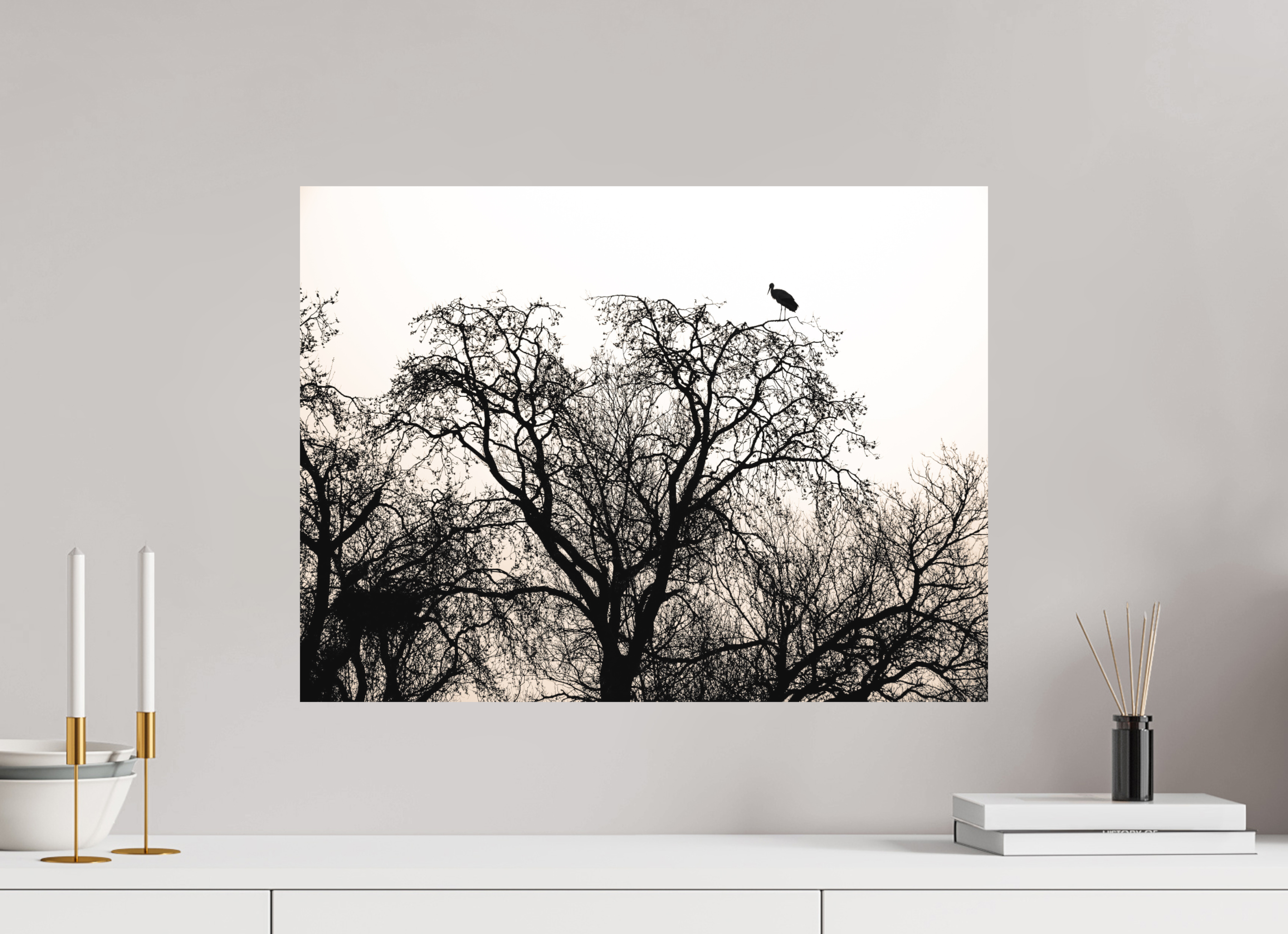 60 x 45 cm, Impression Fine Art sur support rigide - mat grues VI