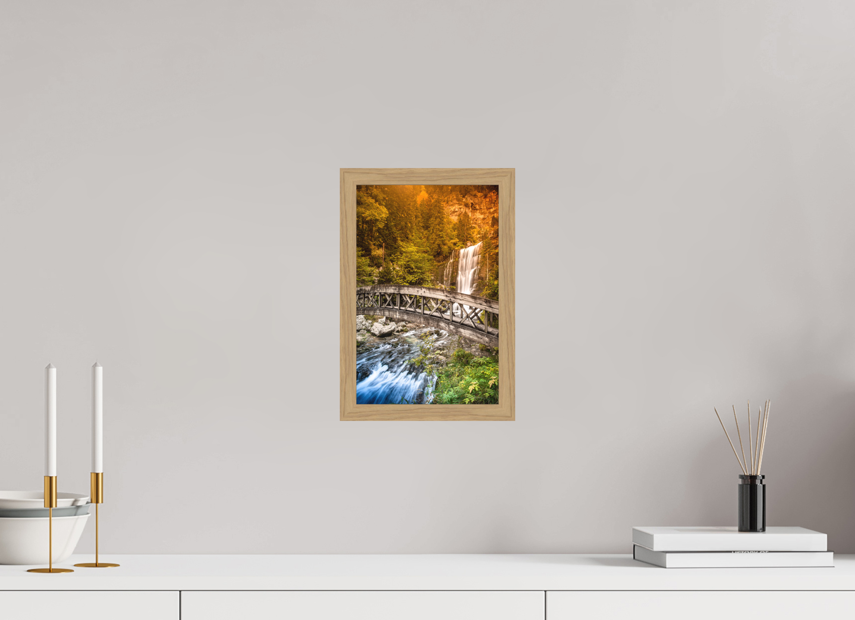 20 x 30 cm, Impression Fine Art encadrée en chêne naturel - mat L'automne en Chartreuse