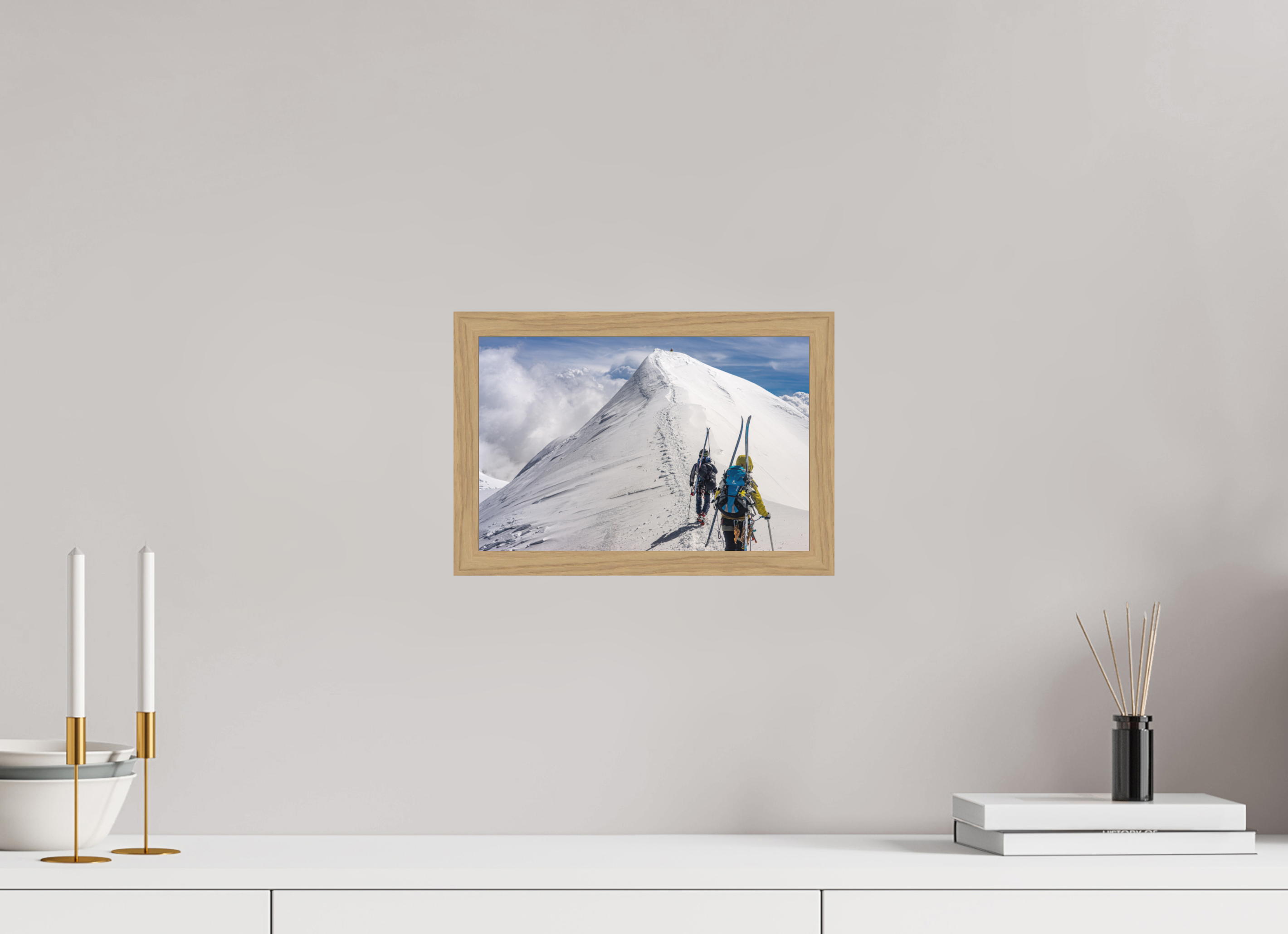 30 x 20 cm, Impression Fine Art encadrée en chêne naturel - mat L'arête de Castor