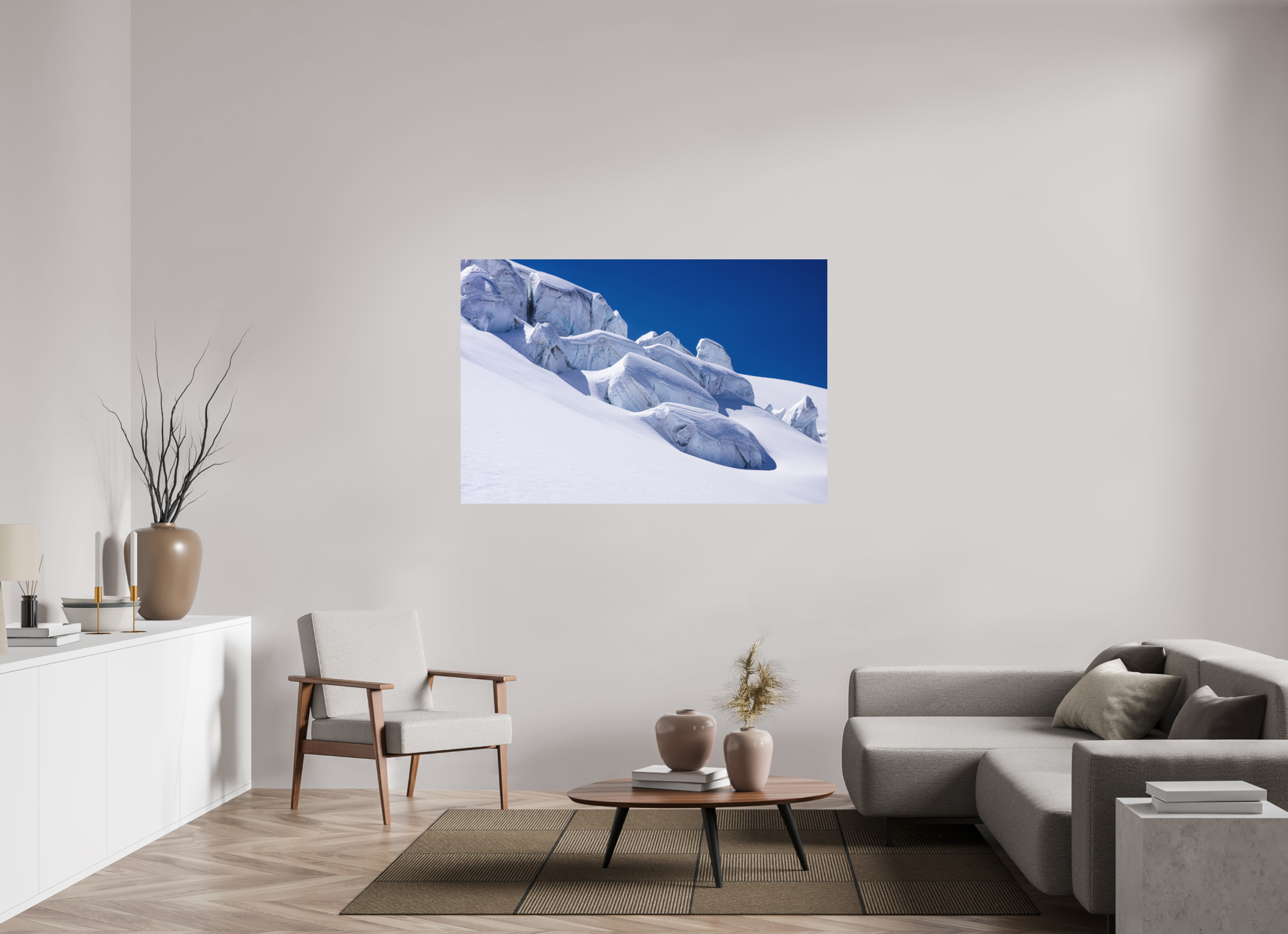 150 x 100 cm, Impression Fine Art - mat Séracs du glacier de la Dent Blanche