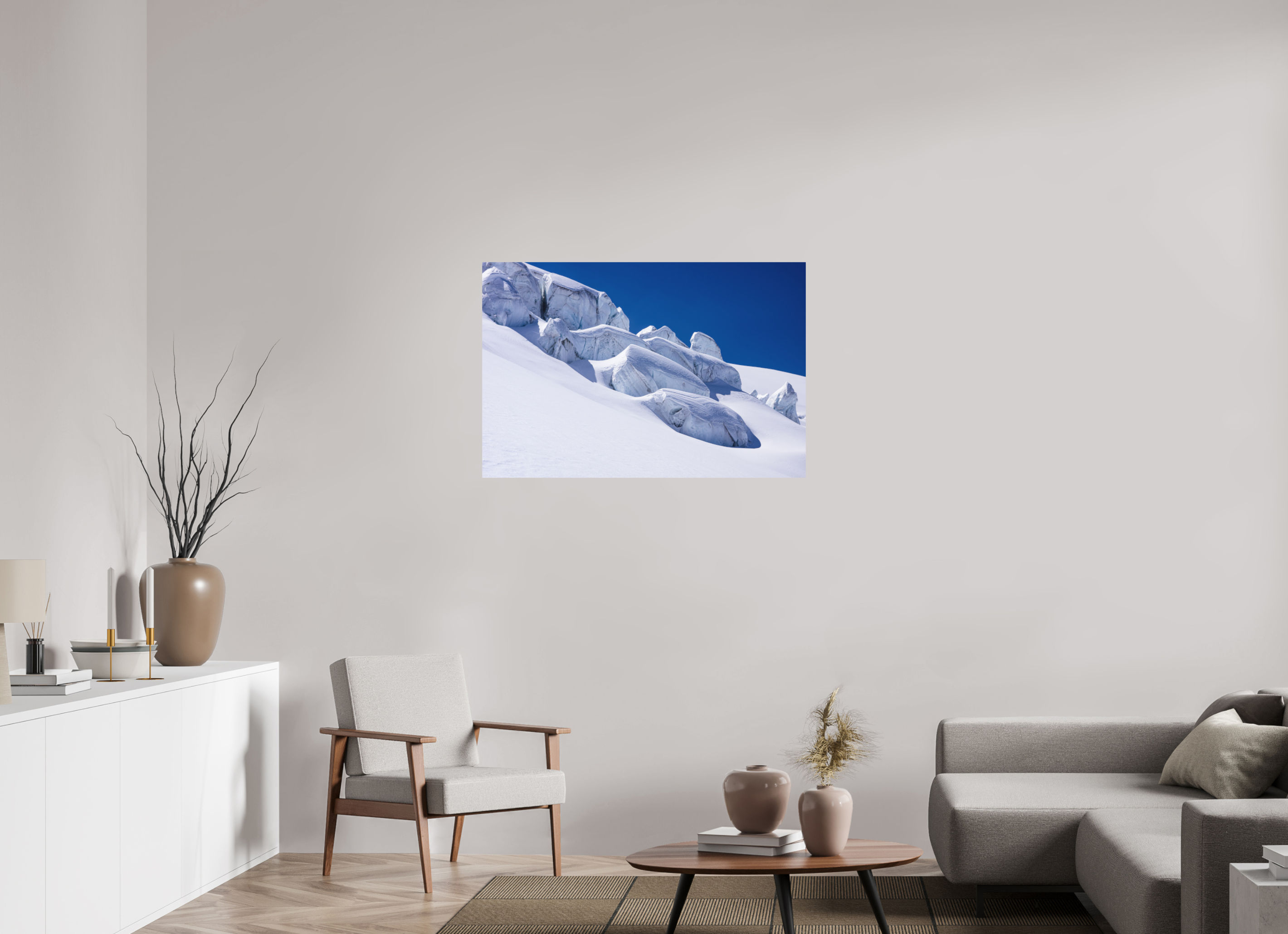 105 x 70 cm, Impression Fine Art - mat Séracs du glacier de la Dent Blanche