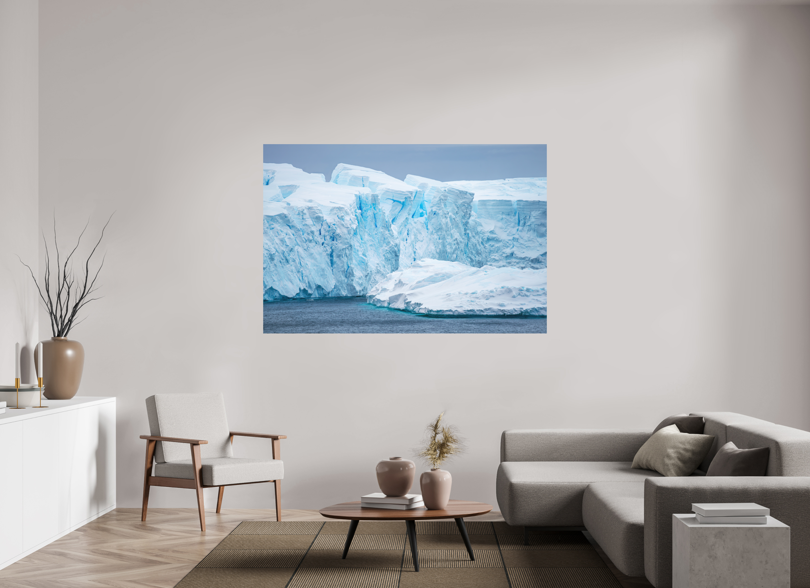 180 x 120 cm, Tirage photo - satiné Falaise de glace