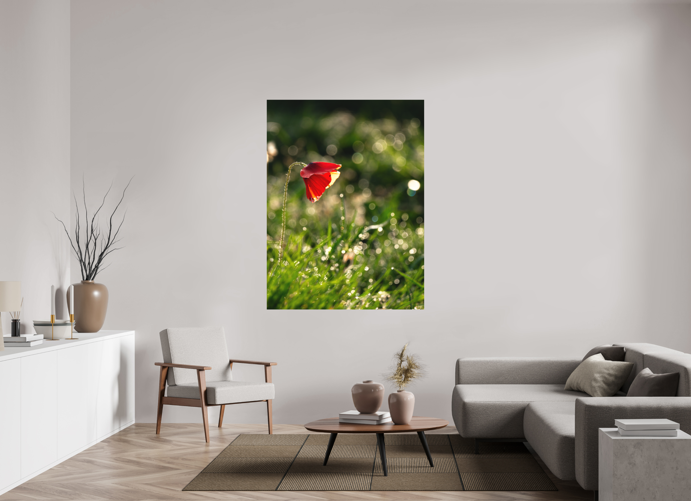 120 x 160 cm, Tirage photo - satiné coquelicot
