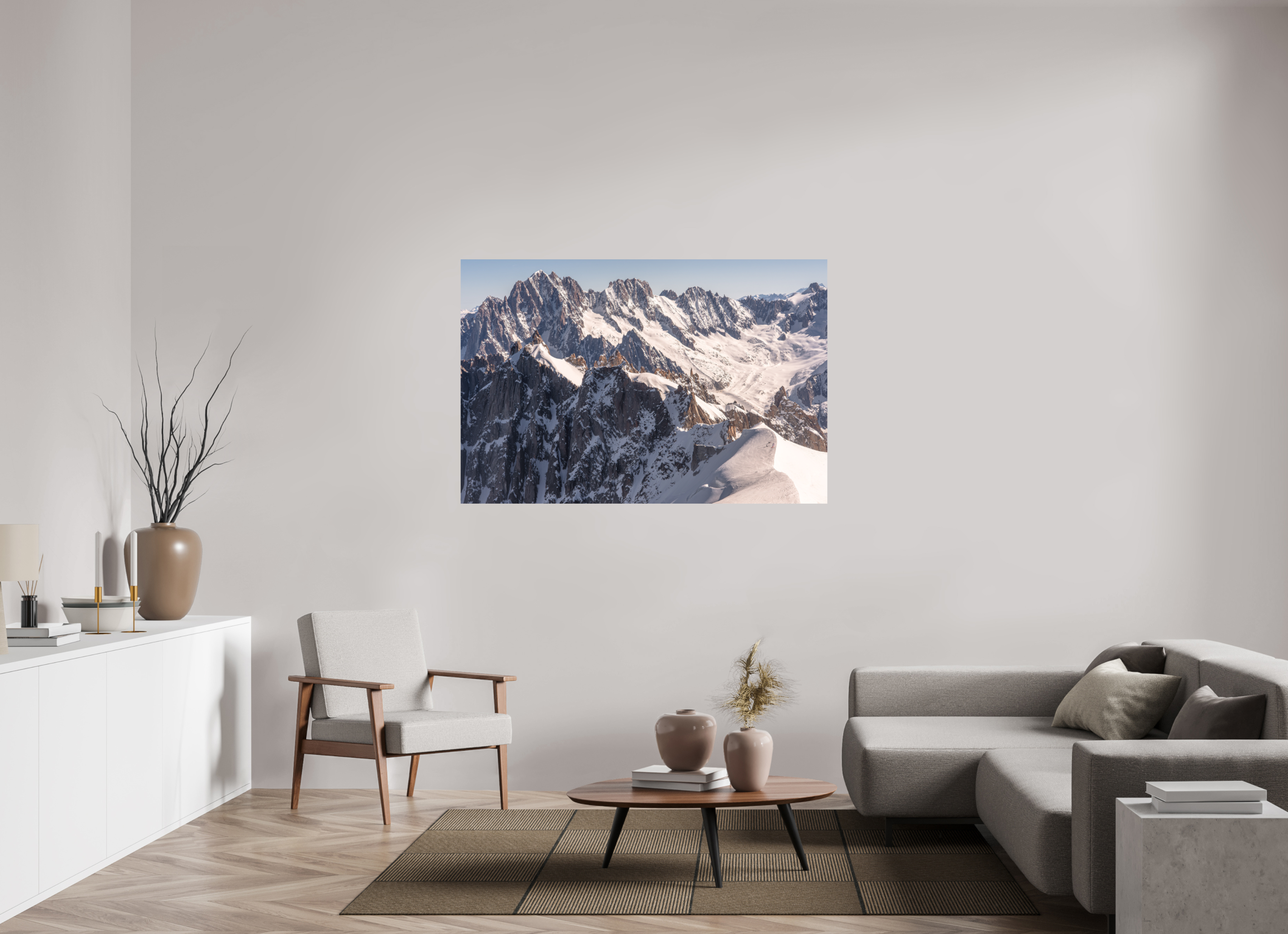150 x 100 cm, Impression Fine Art - mat Aiguille Verte, les Droites et les Courtes