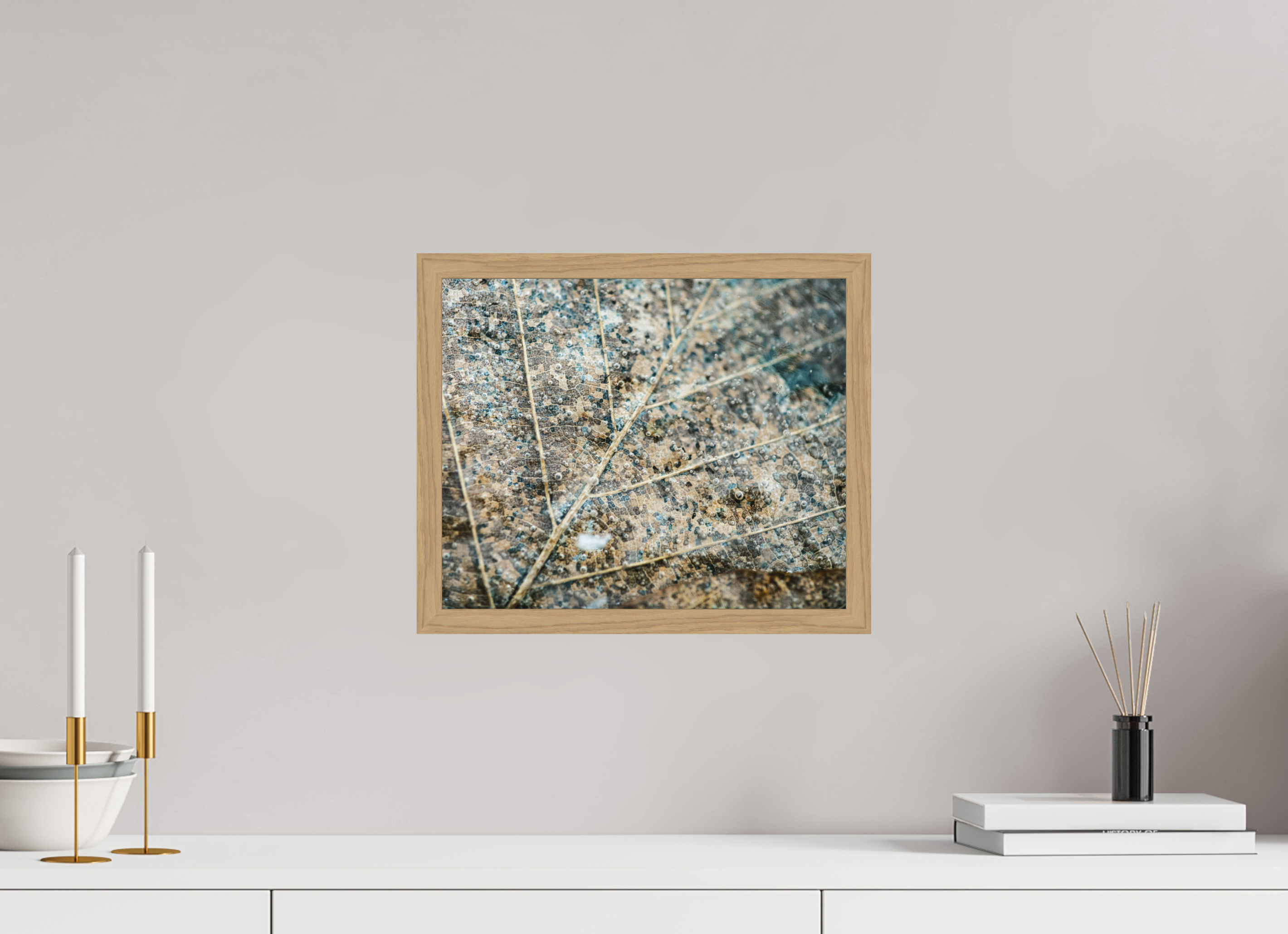 36,3 x 30 cm, Impression Fine Art encadrée en chêne naturel - mat Prisonnier des glaces