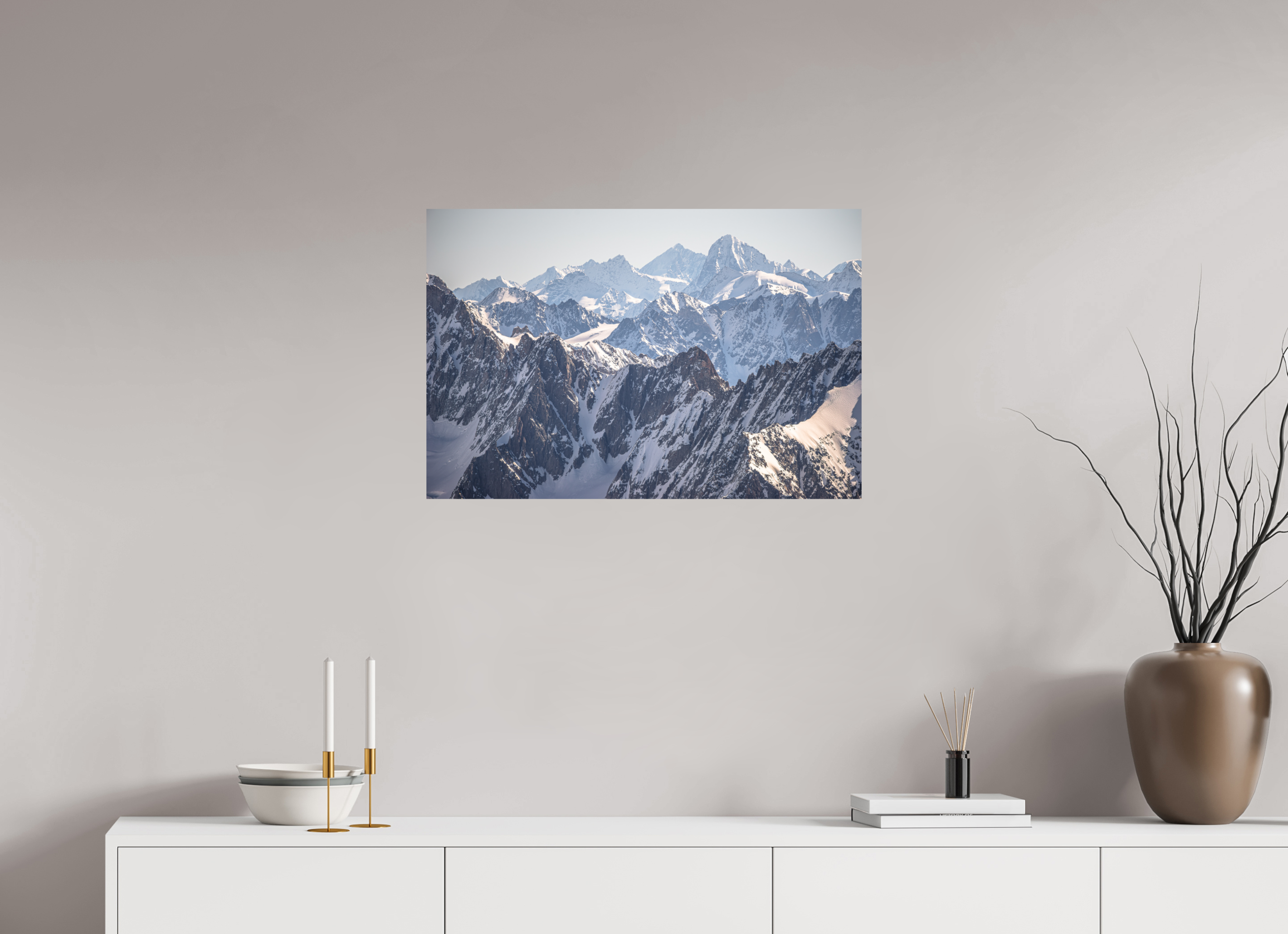 75 x 50 cm, Tirage photo - satiné Dom des Mischabels et Dent Blanche