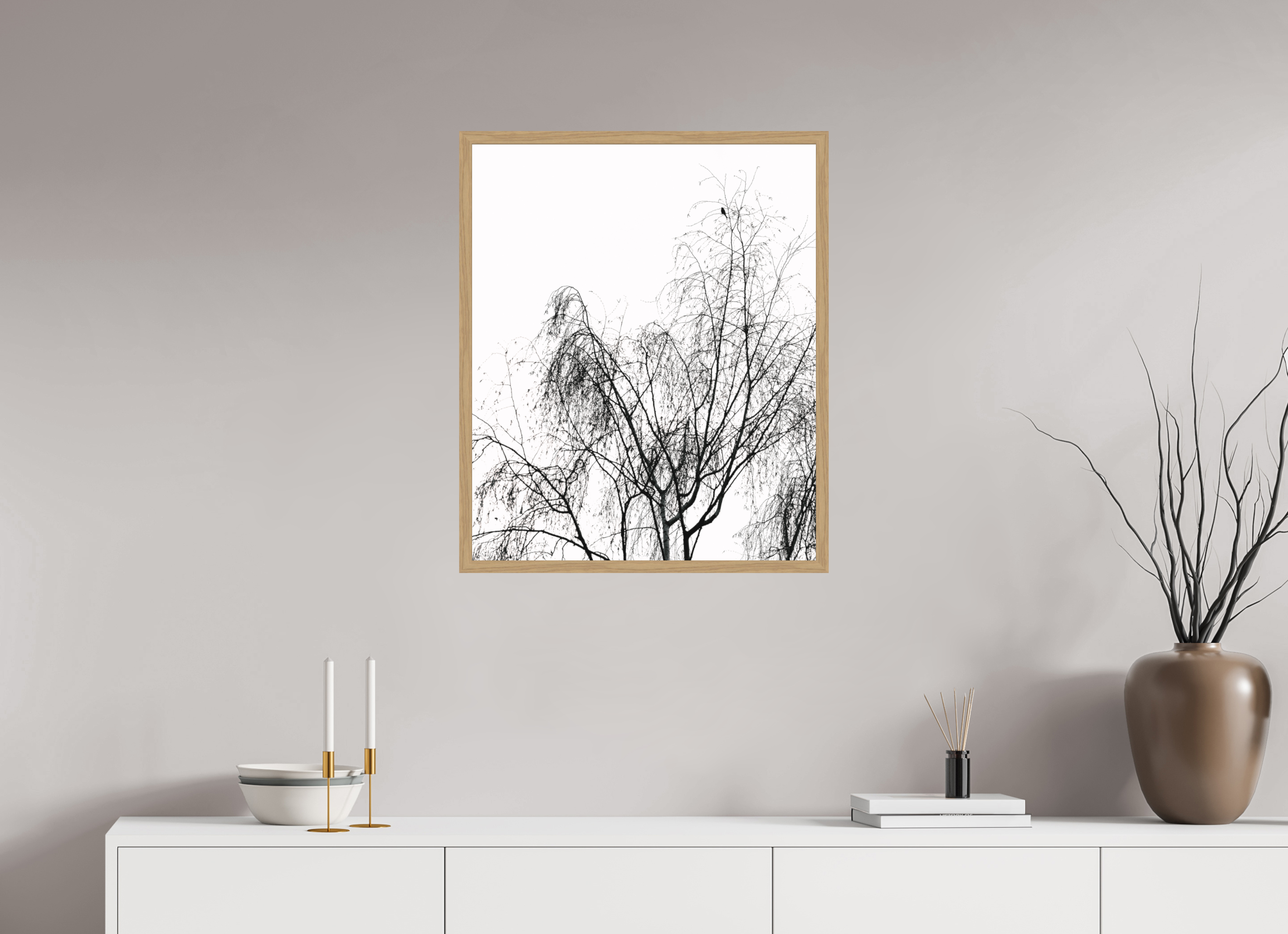 60 x 72,3 cm, Impression Fine Art encadrée en chêne naturel - mat Perché