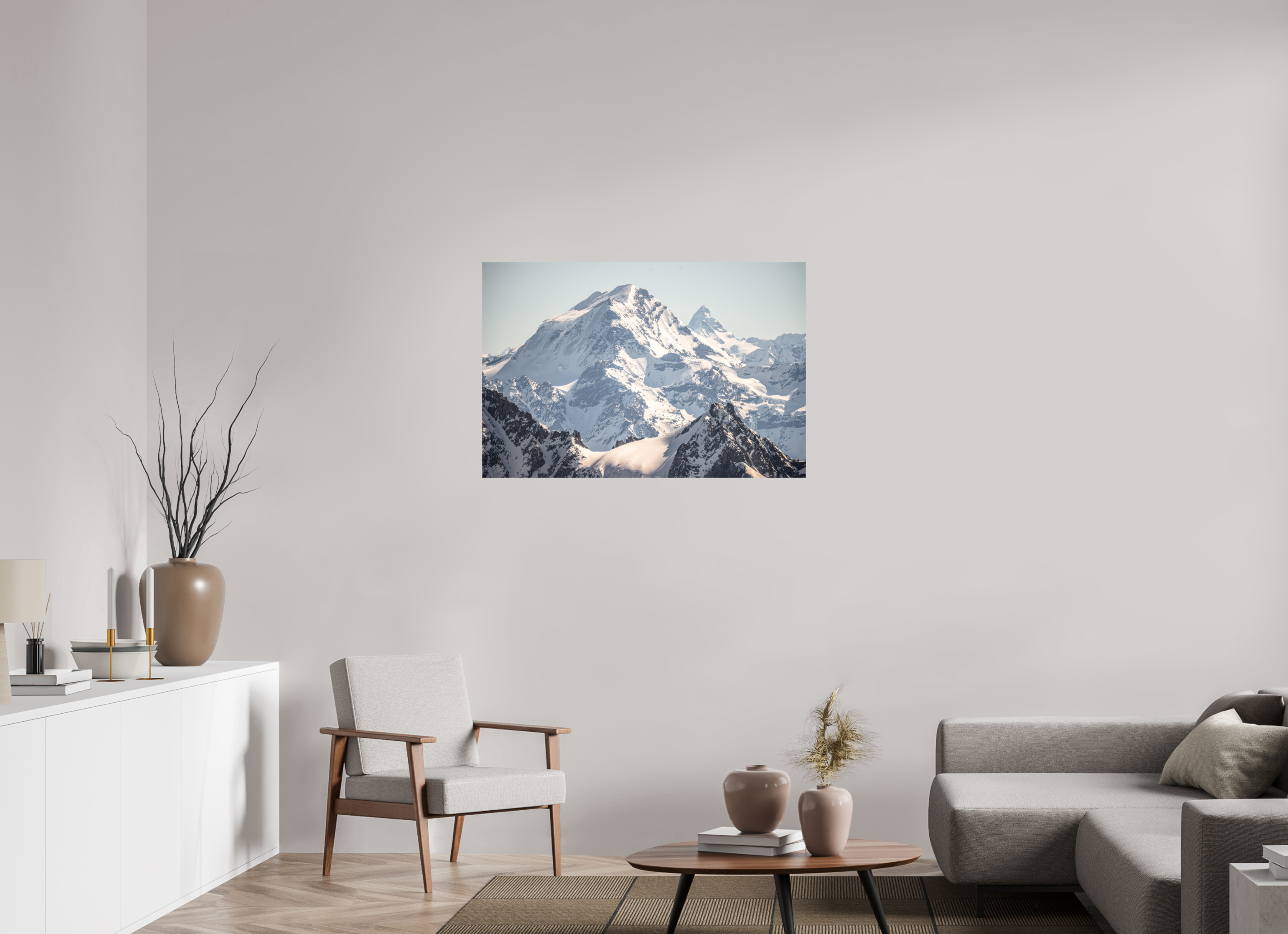 105 x 70 cm, Tirage photo - satiné Grand Combin et Cervin