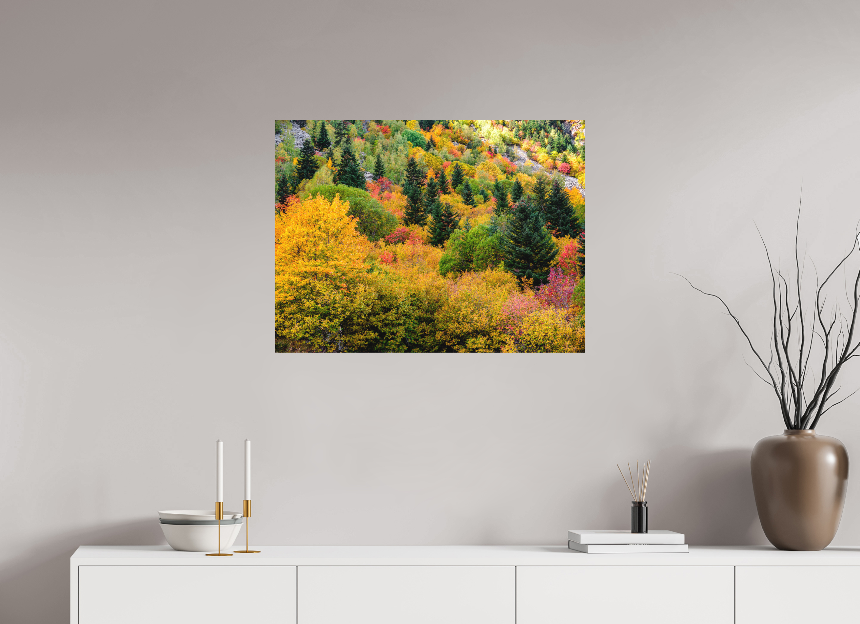 80 x 60 cm, Impression Fine Art - mat Forêt de couleurs