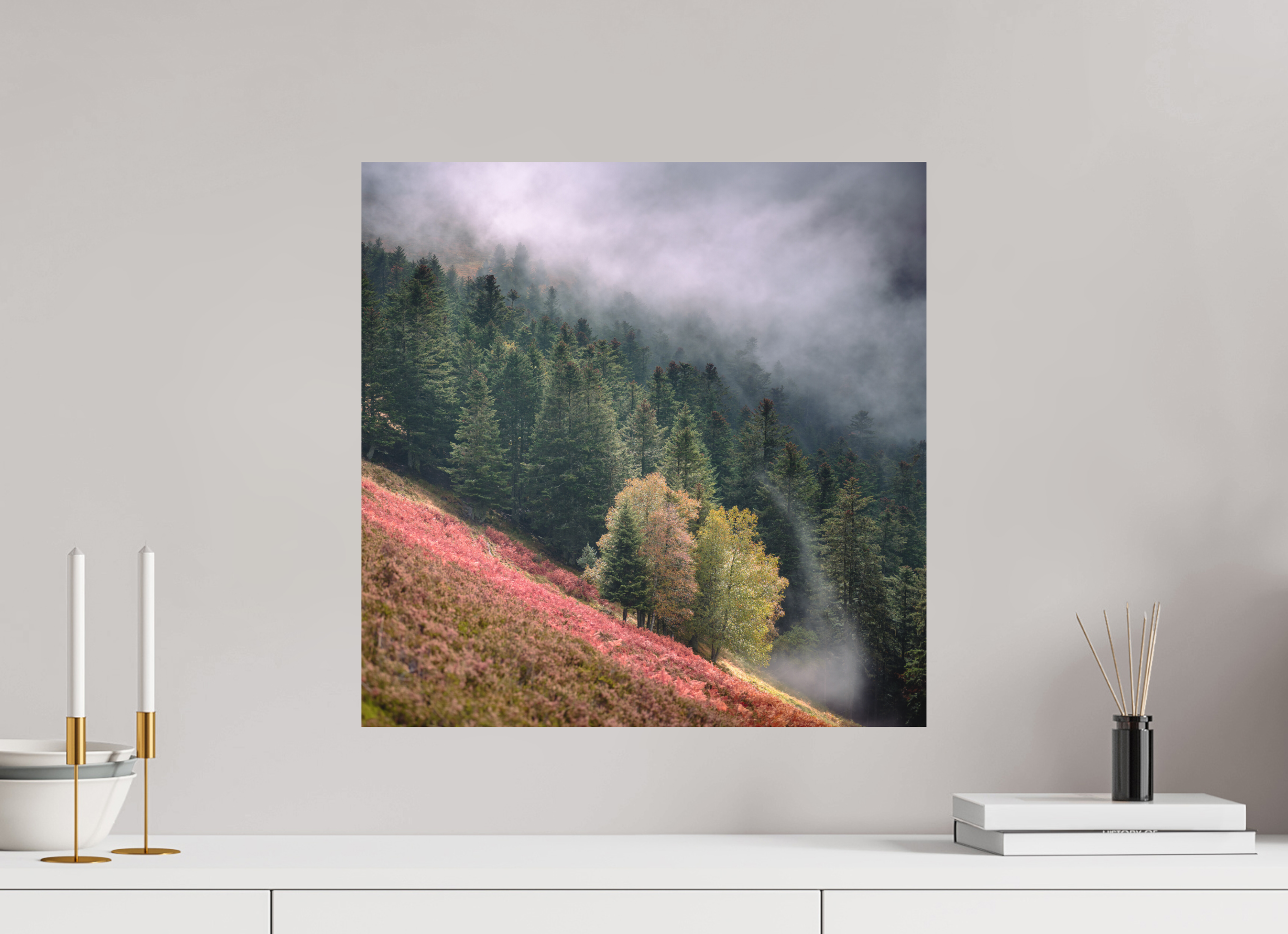 50 x 50 cm, Impression Fine Art - mat Brume du soir