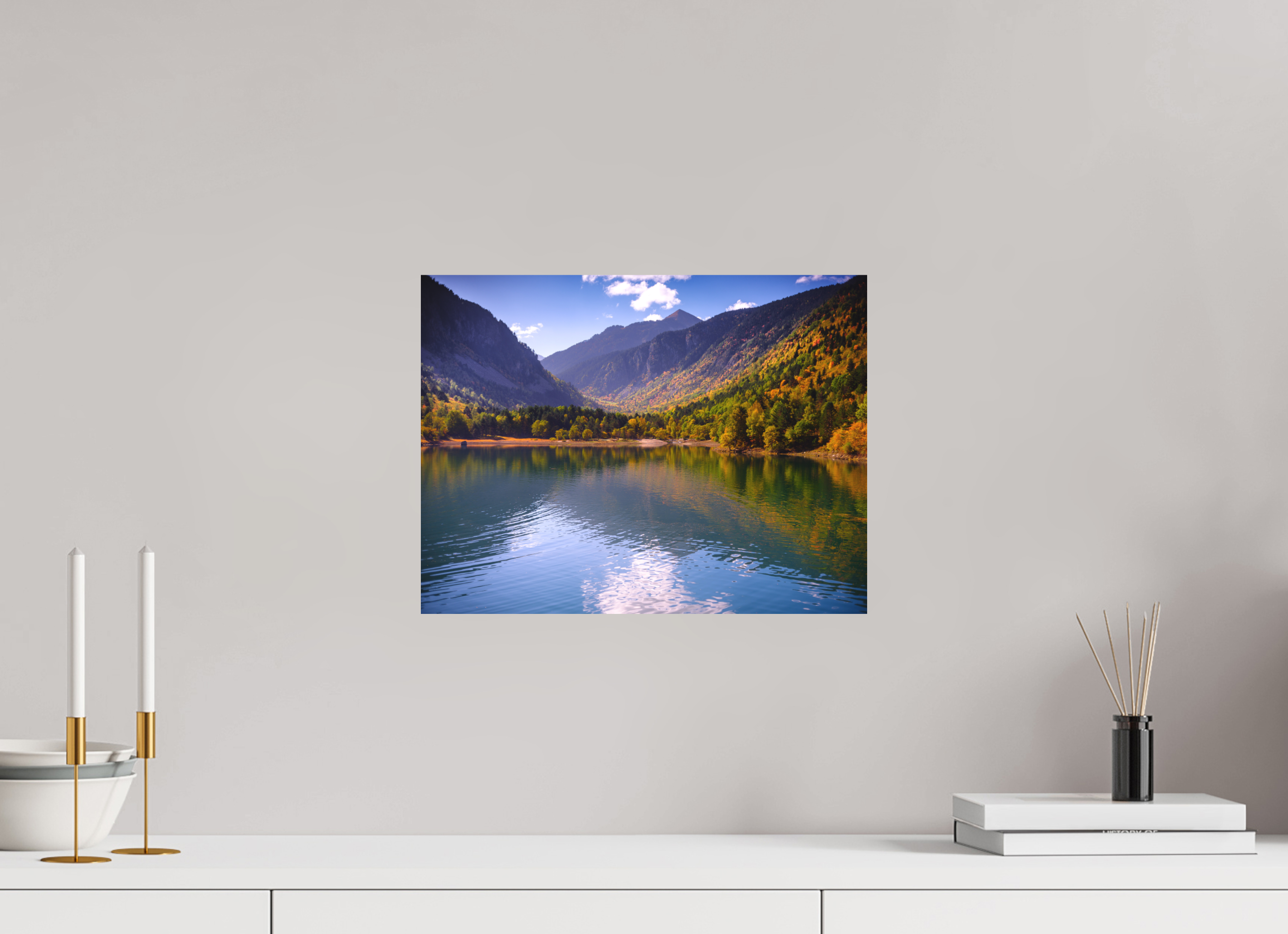 39,5 x 30 cm, Tirage photo - satiné Lac et automne