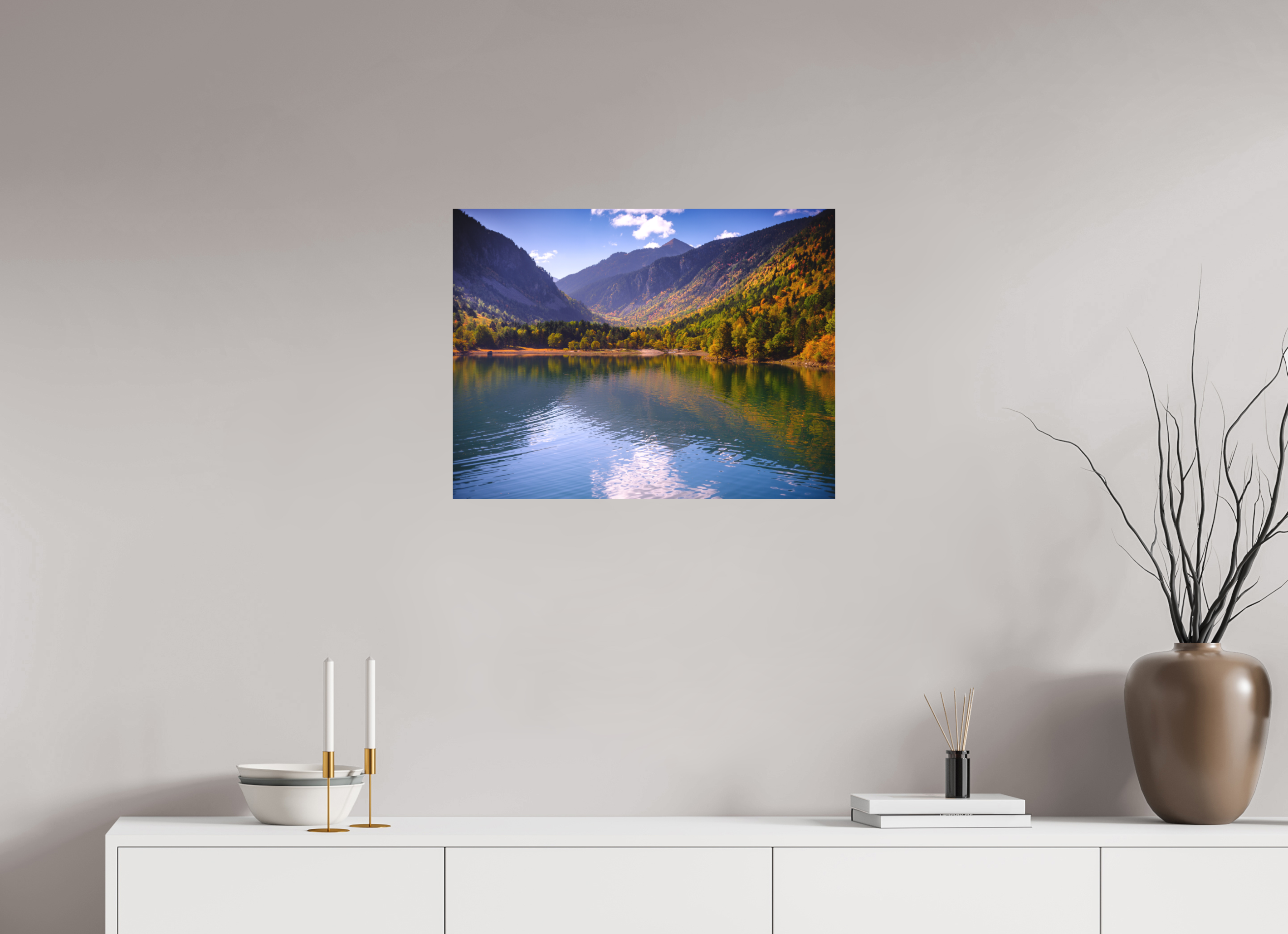 65,9 x 50 cm, Impression Fine Art - mat Lac et automne