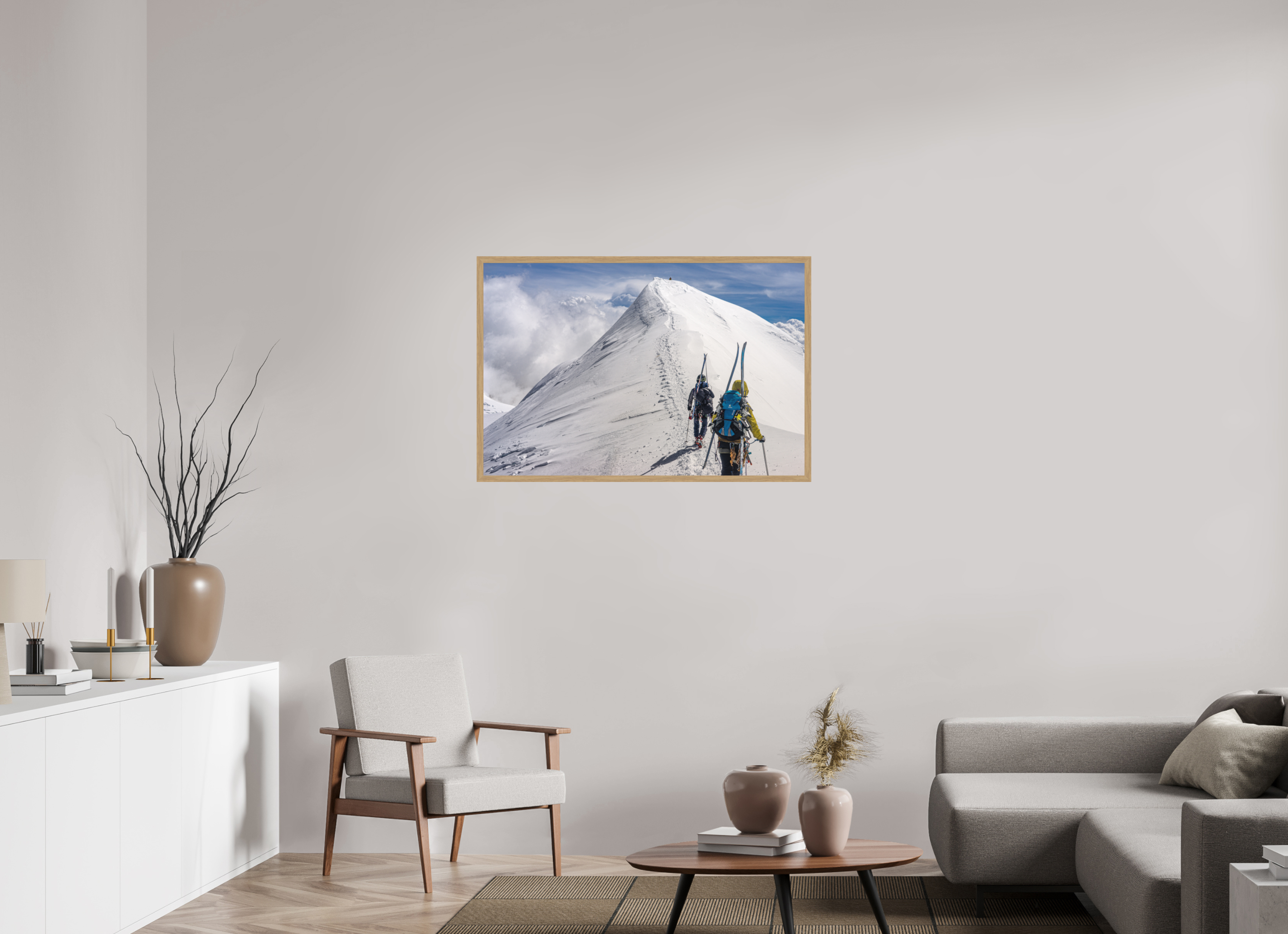105 x 70 cm, Impression Fine Art encadrée en chêne naturel - mat L'arête de Castor