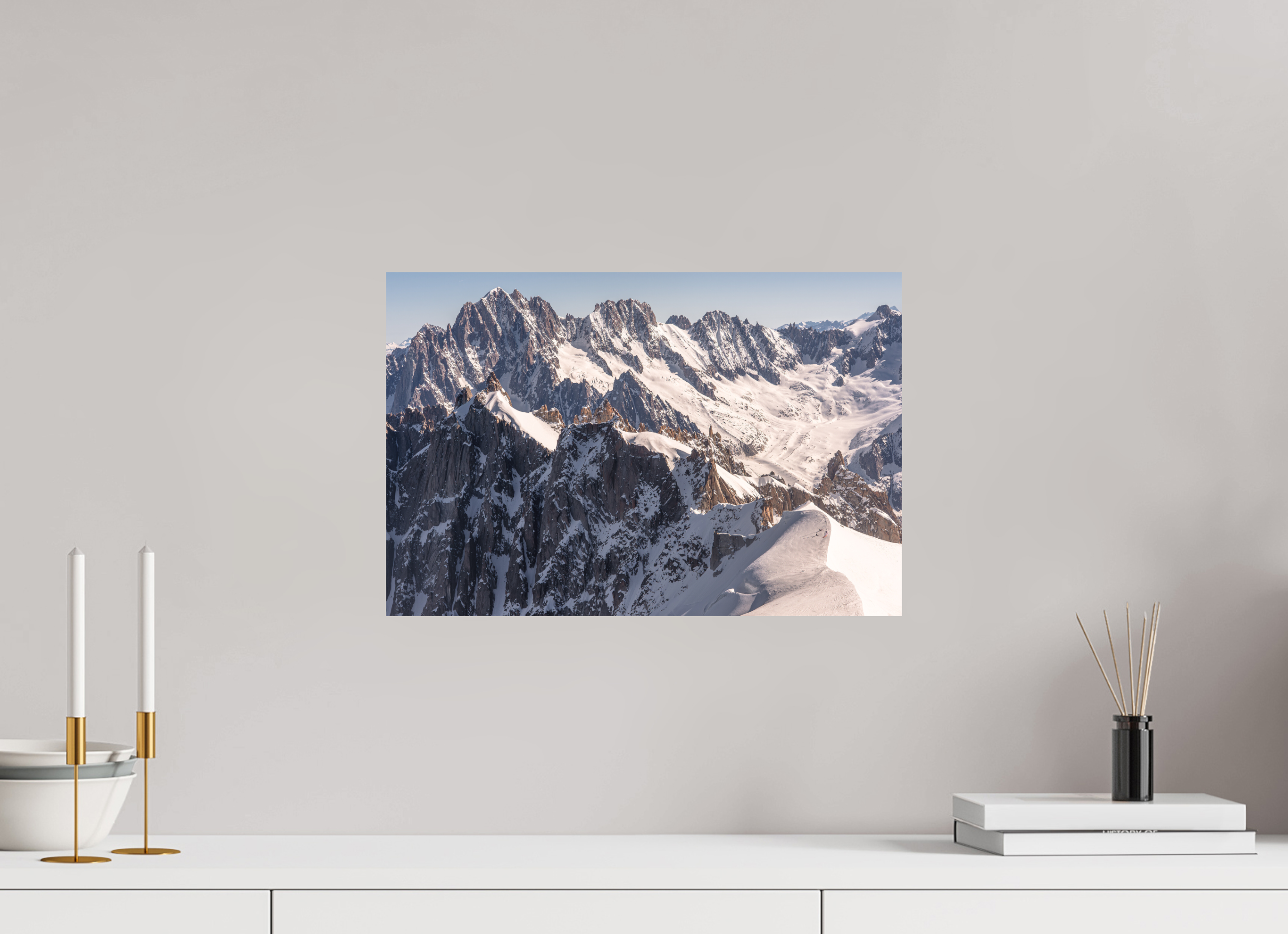 45 x 30 cm, Impression Fine Art sur support rigide - mat Aiguille Verte, les Droites et les Courtes